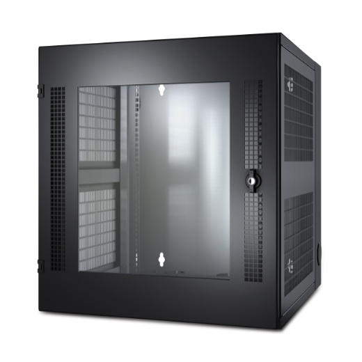 APC NetShelter 13U Wallmount Rack Cabinet Glass Door Double Hinged Server Depth AR100