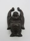 פסלון קטן של בודהה מרים ידיים משרף חום אדום