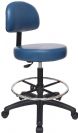 כיסא פנאומטי עגול עם משענת גב וחישוק למטפלים צבע כחול