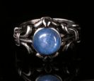 Handmade Regal Vintage Unisex Ring with Special Rare Blue Kyanite set in Sterling Silver 925 Ring size: 8