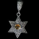 Lucky Pendent-Star of David with citrine  for double Good Luck.