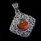 Amber Style 925 Sterling Silver Filigand Handmade Art Necklaces