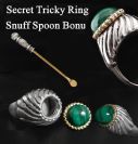 Secret sniff ring medicament Secret Ring Handmade Sterling Silver Antique style With Malachite
