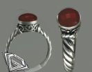 Sterling Silver ring set with a ruby gem stone