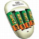 מטען מהיר + 4 סוללות AAA נטענות 1000mAh מבית GP