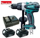 מברגה/מקדחה + 2 סוללות 18V 3AH דגם DHP458RFE מבית Makita