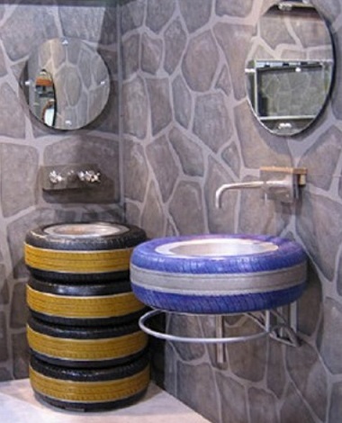 כיור מצמיגים ישנים