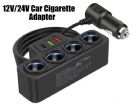 12V24V מפצל X4 לשקע מצית כולל 3 שקעי USB