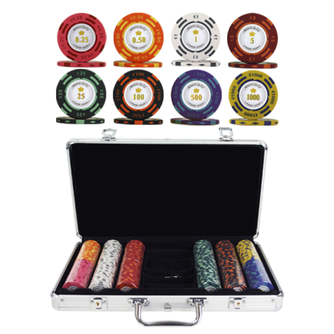 מזוודת פוקר 300 ג'יטונים חימר