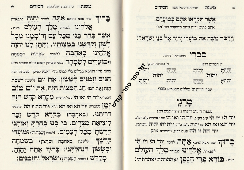 הגדה של פסח משנת חסידים כוונות האר"י | רבי רפאל עמנואל חי ריקי 
