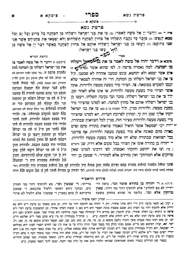 ספרי במדבר - דברים עם פירוש המיוחס להראב"ד - כתב יד