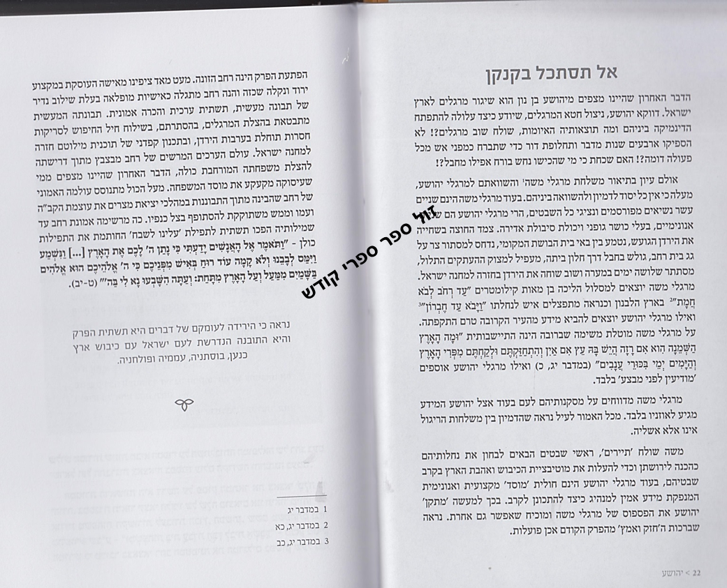 על הראשונים נעם פרל, פירוש על יהושע נעם פרל