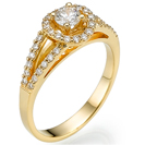 טבעת אירוסין "הילו" משובצת ב 40 יהלומים במשקל של כ- 0.35 קרט בצבע G וניקיון SI1.
