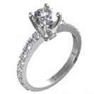 טבעת אירוסין עם שיבוץ פתוח של 16 יהלומים במשקל כולל של כ-0.5 קרט בצבע F וניקיון VS2.
