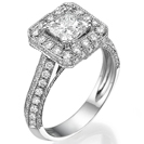 טבעת אירוסין בסגנון סלב מהוליווד המשובצת בכ- 0.9 קרט יהלומים בצבע G וניקיון SI1.