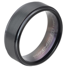 Tungsten wedding bands - black oxidized polished tungsten ring, with a brushed center - 8mm