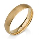 Tungsten wedding bands - brushed delicate tungsten ring with 14k gold plating, round edges - 5mm