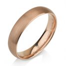 Tungsten wedding bands - brushed delicate tungsten ring with 14k rose gold plating, round edges - 5mm