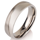 Titanium wedding bands - Half Brushed Half Polished titanium ring - 6mm