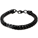 Mens Bracelets - Black oxidized titanium bracelet 6mm wide and 21cm long