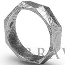 Faceted Meteor Ring  - Meteorite Wedding Band - Meteorite Ring - Geometric Ring - Meteorite Band - Meteorite Ring - Gibeon Meteorite