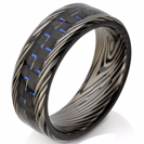 Mokume-Gane Ring - forged ring - Damascus Inlay - mokume band - damascus - Damascus ring - Three color Mokume - mokume bands - mokume gane