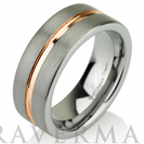 Rose Gold Wedding Band Ring Tungsten Carbide 8mm 14K Tungsten Brushed Ring Man Wedding Band Male Women Comfort Fit Anniversary Engraving