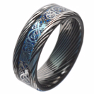 Mokume-Gane - forged ring - Damascus Inlay - mokume band - damascus - Damascus ring - Three color Mokume - mokume bands - mokume gane