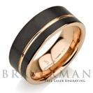 Black Tungsten Ring Rose Gold Wedding Band Ring Tungsten 9mm 18K Tungsten Ring Man Band Male Women Rose Gold Ring Rose Gold Sides