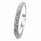 14K White Gold Diamond Leaf Wedding Ring, Diamond Wedding Band - Leaf Ring Wedding Band