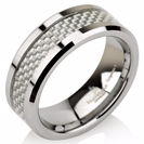 Mens Wedding Band, Tungsten Wedding Ring, Carbon Fiber Ring, Comfort Fit, Mens Wedding Ring FREE Laser Engraving