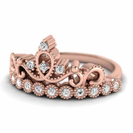 Majestic Crown, 14k Rose Gold with delicate milgrain.