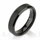 טבעת שחורה לגבר העשויה טונגסטן ברוחב 5 מ"מ