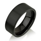Classic Brushed Black Zirconium Ring, Black Zirconium Wedding Band, Men's Wedding Band - 8mm, Rounded