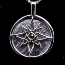 Meteorite Necklace - Meteorite Jewelry - Hand Crafted Meteorite - Silver Pendant 'Galaxy Compass'