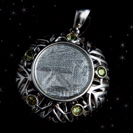 Meteorite Necklace 'Flower of Life' - Meteorite Jewelry - Flower of Life Meteorite - Hand Crafted Meteorite - Sterling Silver Pendant