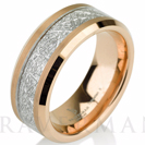 Satin Rose Gold Mens Meteorite Wedding Band, Meteorite Ring, Mens Meteorite Ring, Meteor Ring, Tungsten Wedding Band