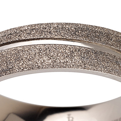 Titanium wedding bands - Sandblast titanium ring with polished engraved center - 6mm