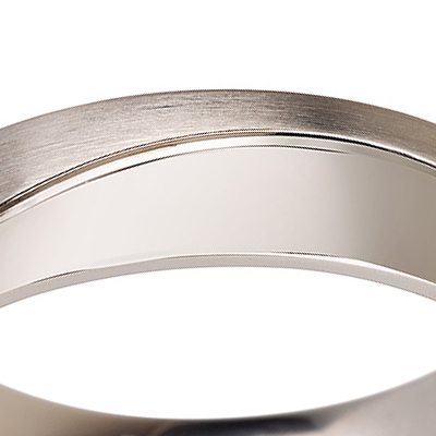 Titanium wedding bands - Half Brushed Half Polished titanium ring - 6mm