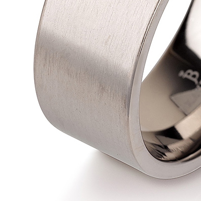 Titanium wedding bands - Wide brushed titanium ring - 9mm