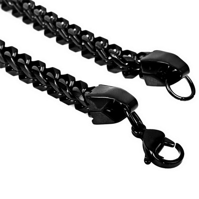 Mens Bracelets - Black oxidized titanium bracelet 6mm wide and 21cm long
