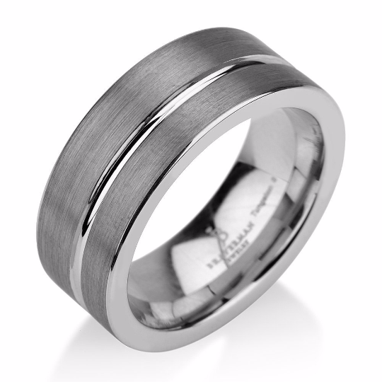 Black Gunmetal Tungsten Ring Wedding Band Ring Tun