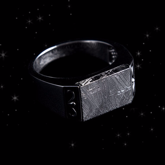 Meteor Ring 'Royal Iris' - Meteorite Ring - Natural Meteorite Ring - Meteorite Band - Meteorite Ring - Sterling Silver