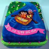דורה ובוטס שטים בנהר - עוגה מצויירת ללינוי בת ה-5