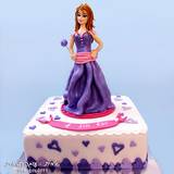 עוגת נסיכה בסגול ולבן - ליובל בת ה-4