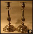 French Solid Silver Antique Candlesticks