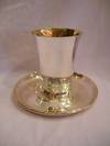Contemporary Sterling Silver Kiddush Cup & Plate