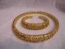 18K Gold & Diamond Lebanese Choker & Matching Bracelet