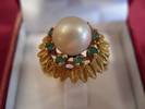 18ct Gold Pearl & Emerald Ring