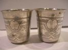 Pair of Antique Russian Solid Silver Kiddush Cups